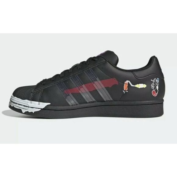 Adidas Superstar Comic Art Sneaker Graffiti Black Red Blue - Men\'s Size 9.5 RARE